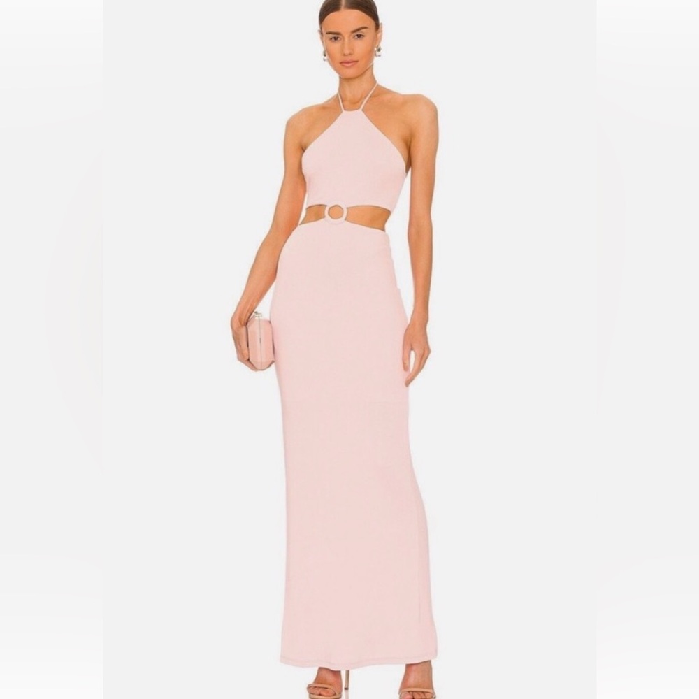 Alice + Olivia Light Pink Backless Maxi Dress